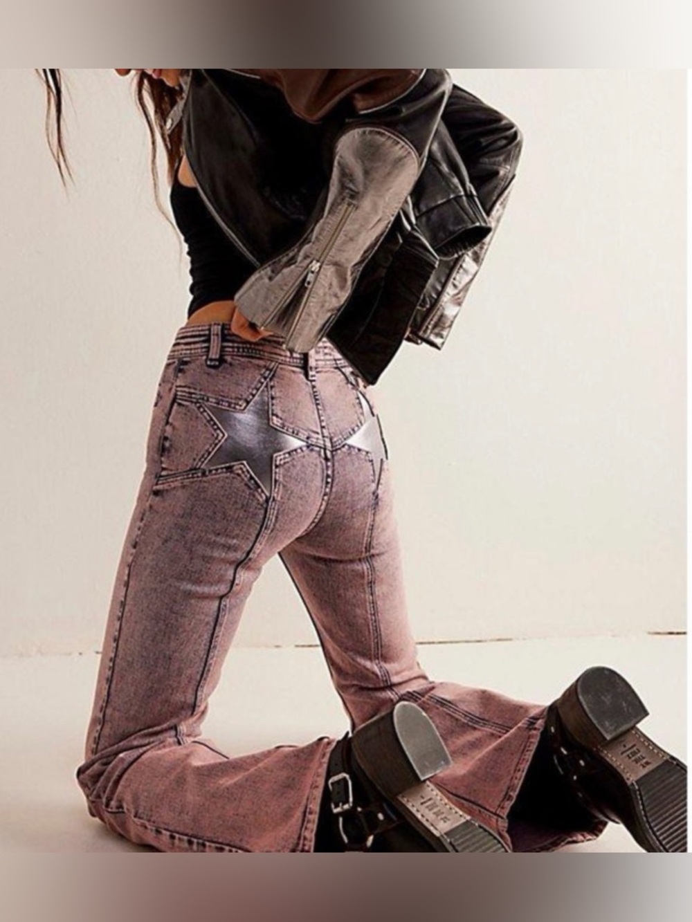 Free People WTF Firecracker Flare Jeans
Size 29 | Lilac/Pink Wash - Picture 2 of 3